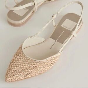Dolce Vita Cream and Tan Slingback Flats